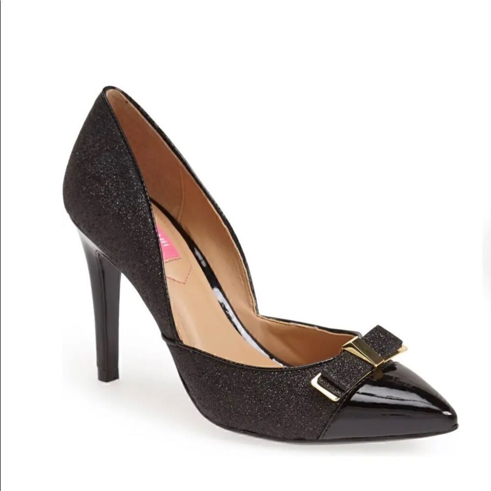 Revolve ISAAC MIZRAHI Lizette' d'Orsay Glitter Sparkly Pointed Bow Toe Pump